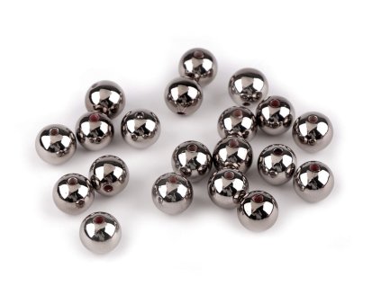 Plastové korálky k vánočnímu tvoření Ø12 mm (Balení 20 ks, Varianta 1 stříbrná)
