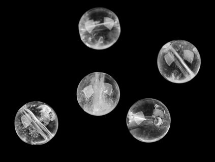 Křišťál, minerální korálky Ø10 mm (Balení 5 ks, Varianta křišťál)