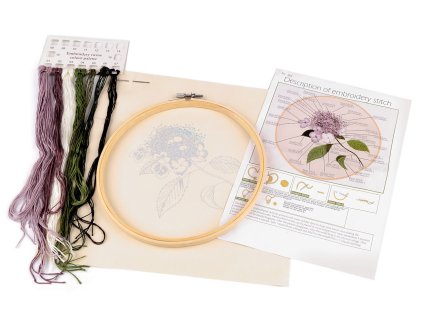 Sada na vyšívání s předtištěným motivem, rostliny, traviny (Balení 1 sada, Varianta 1 viz foto)