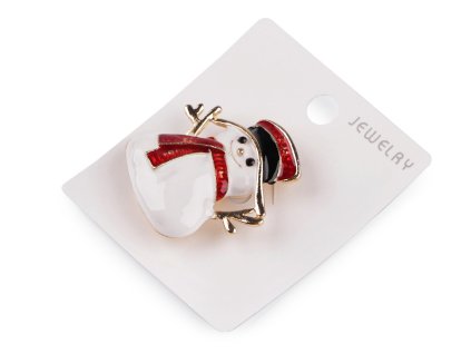 Brož sněhulák (Balení 1 ks, Varianta bílá)