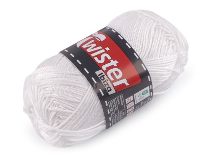 Bavlněná pletací příze Twister Ibiza 50 g (Balení 1 ks, Varianta 1 (10) bílá)