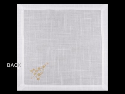 Prostírání textilní, lurexová výšivka vánoční stromeček 42x42 cm (Balení 2 ks, Varianta bílá zlatá)