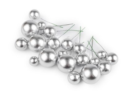 Kuličky / koule na drátku ke tvoření Ø2-4 cm (Balení 1 sáček, Varianta 2 stříbrná)