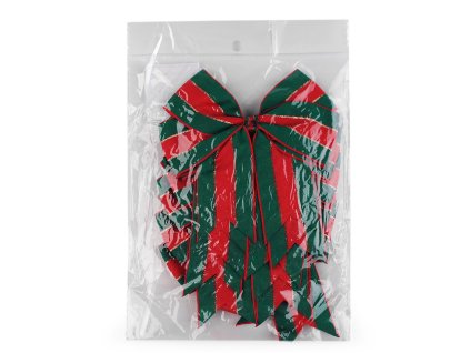 Vánoční mašle rypsová 12x13 cm (Balení 6 ks, Varianta zelená tmavá červená)