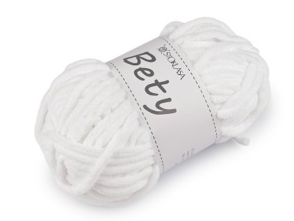 Pletací žinylková příze Bety 100 g (Balení 1 ks, Varianta 1 (04) bílá)