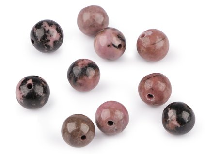 Rodonit tmavý, minerální korálky Ø8 mm (Balení 10 ks, Varianta rodonit)