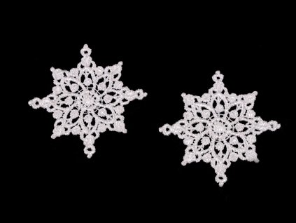 Krajková aplikace / nášivka vločka (Balení 10 ks, Varianta Off White)