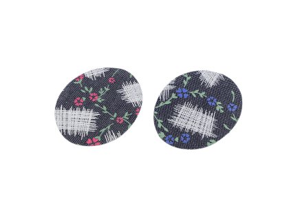 Nažehlovačka ovál 5,5 x 7cm (Balení 10 ks, Varianta 1 modrá tmavá červená)