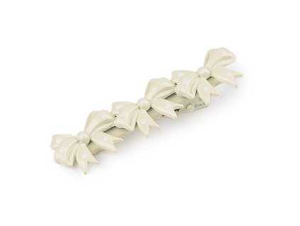 Kovová sponka do vlasů mašle, listy (Balení 1 ks, Varianta 1 krémová nejsvět. mašle)