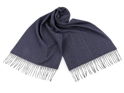 Pánská šála s třásněmi 35x175 cm (Balení 1 ks, Varianta 1 modrá tmavá)
