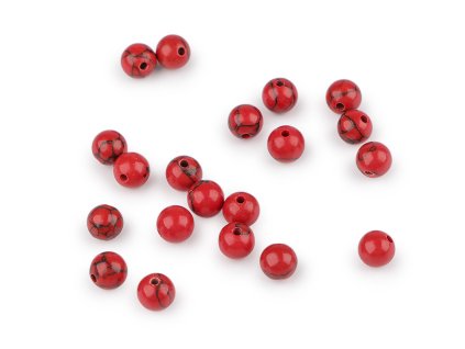 Tyrkys červený syntetický, minerální korálky Ø6 mm (Balení 20 ks, Varianta tyrkys červený)