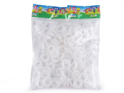Silikonové kroužky pro háčkování tašek, kabelek Ø15 mm (Balení 200 ks, Varianta transparent)