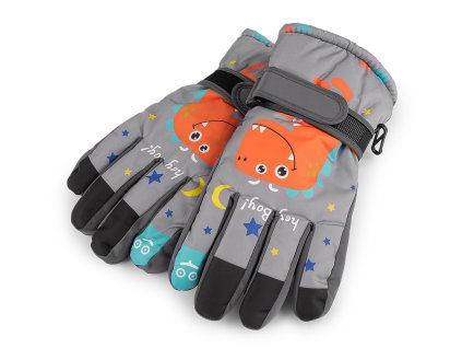 Dětské zimní rukavice dinosaurus (Balení 1 pár, Varianta 2 červená)