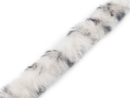Všívací oděvní / dekorační kožešina kulatá zvířecí vzor šíře 4 cm (Balení 1 m, Varianta 1 Off White)