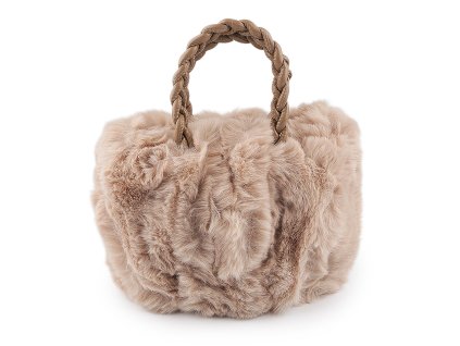 Kožešinová kabelka 24x18 cm (Balení 1 ks, Varianta 2 béžová světlá)