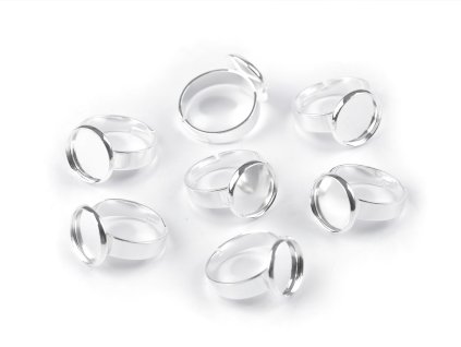 Prstýnek kovové lůžko Ø12 mm polotovar (Balení 1 ks, Varianta 1 stříbrná světlá)