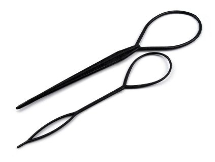 Provlékací oko do vlasů 2 ks (Balení 1 sada, Varianta černá)