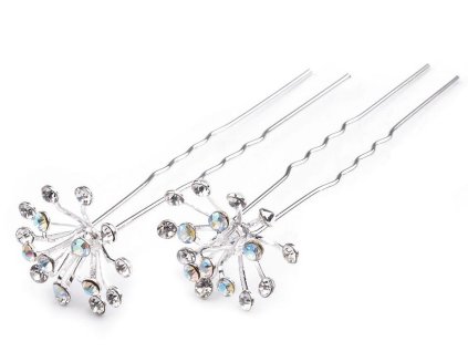 Štrasová vlásenka květ Ø20 mm (Balení 2 ks, Varianta crystal AB)