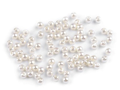 Plastové voskové korálky / perly Glance Ø4 mm (Balení 10 g, Varianta F2 bílá)