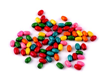 Dřevěné korálky oliva 5x8 mm (Balení 20 g, Varianta 1 mix)