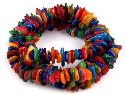 Perleťové zlomky na silonu (Balení 1 šňůra, Varianta multikolor)