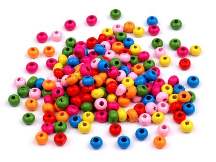 Dřevěné korálky Ø5 mm (Balení 10 g, Varianta mix)