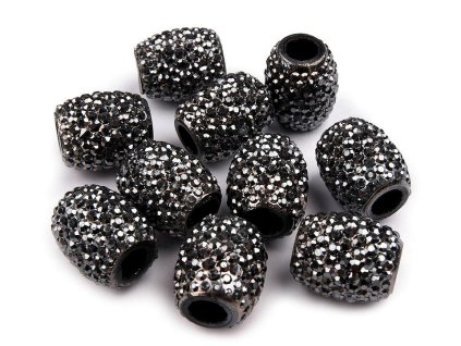 Plastové korálky s velkým průvlekem 13x15 mm (Balení 5 ks, Varianta 1 (061) bílá AB)