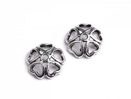 Kaplík Ø10-11mm srdce (Balení 50 ks, Varianta 2 platina s patinou)