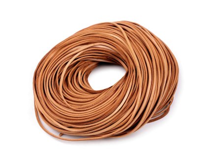 Kožený řemínek plochý šíře 3 mm metráž (Balení 1 m, Varianta 1 hnědá světlá)