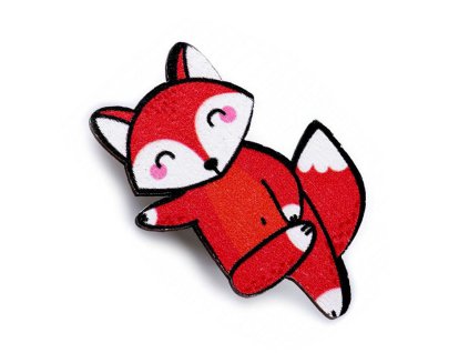 Dřevěná brož liška, pes, lenochod, mýval, jednorožec (Balení 1 ks, Varianta 1 červená liška)