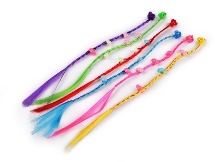 Copánek / pramen vlasů s korálky na skřipci (Balení 6 ks, Varianta 1 mix multikolor)