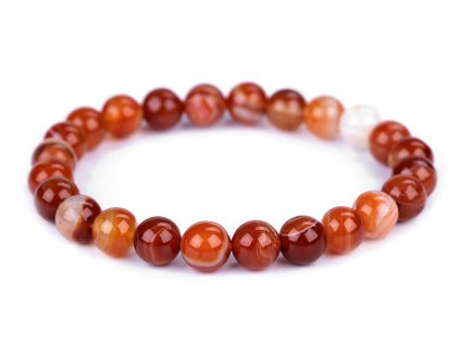 Náramek červený achát, syntetický minerál (Balení 1 ks, Varianta achát červená)