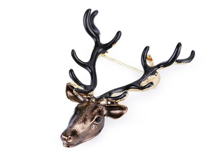 Brož jelen (Balení 1 ks, Varianta černá)