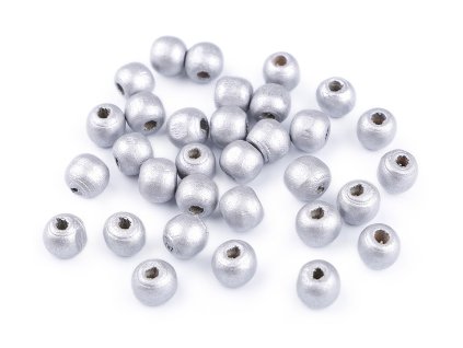Dřevěné korálky metalické Ø10 mm (Balení 20 g, Varianta 1 stříbrná)