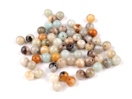 Amazonit lesklý syntetický, minerální korálky Ø6 mm (Balení 10 ks, Varianta amazonit lesk)