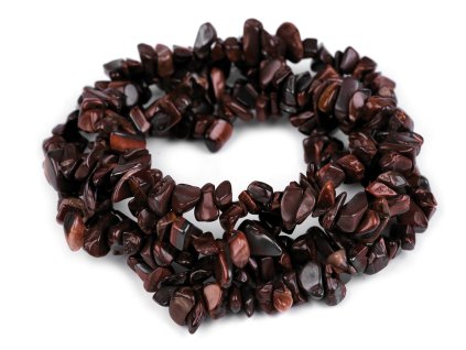 Minerální zlomky Býčí oko na silonu (Balení 1 šňůra, Varianta býčí oko)