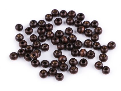 Dřevěné korálky Ø6 mm (Balení 10 g, Varianta 1 přírodní sv.)