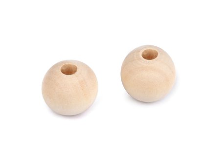 Dřevěné korálky nelakované Ø14 mm (Balení 40 ks, Varianta přírodní sv.)