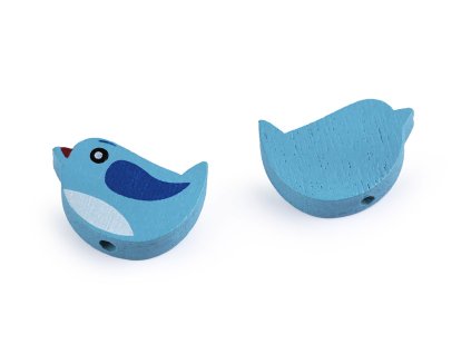 Dřevěné korálky ptáček 14x20 mm (Balení 20 ks, Varianta mix)