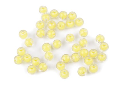 Plastové korálky Ø8 mm s efektem barev uvnitř (Balení 10 g, Varianta 1 žlutá světlá)