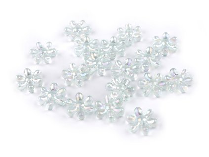 Plastové korálky s AB efektem květ Ø17 mm (Balení 10 g, Varianta 2 žlutá)