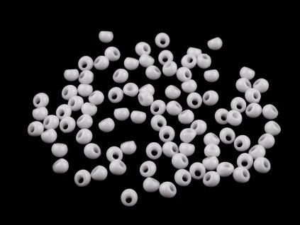 Plastové korálky kapky, imitace rokajlu 4,7x5,3 mm (Balení 10 g, Varianta 1 bílá)