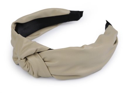 Čelenka do vlasů s uzlem koženková (Balení 1 ks, Varianta 1 béžová světlá)