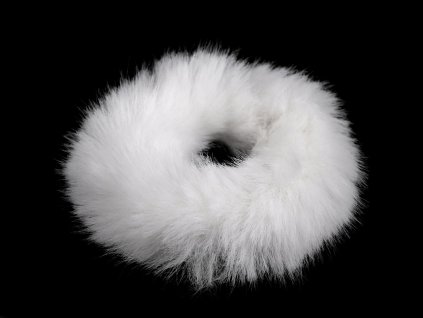 Gumička do vlasů kožešinová (Balení 1 ks, Varianta 1 Off White)
