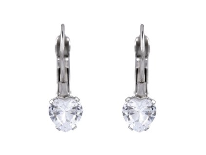 Náušnice z nerezové oceli s broušeným kamínkem (Balení 1 pár, Varianta 1 crystal srdce)