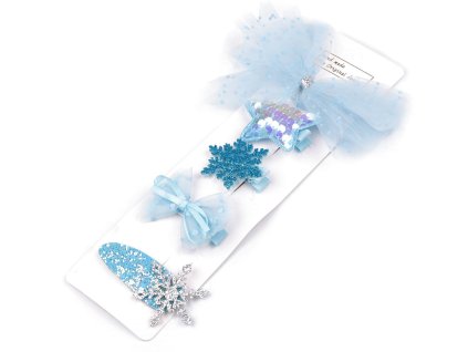 Sponky do vlasů sada (Balení 1 karta, Varianta modrá světlá)