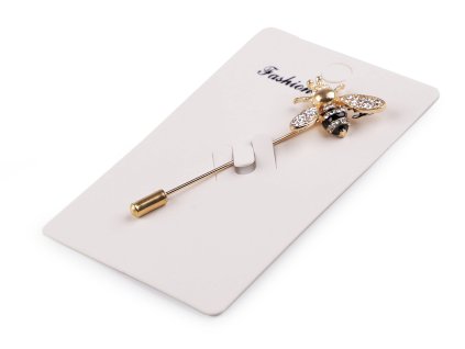 Ozdobný špendlík / brož s broušenými kamínky včela (Balení 1 ks, Varianta crystal)