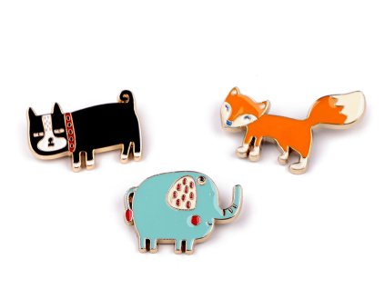 Brož pes, slon, liška (Balení 1 ks, Varianta 1 mint slon)