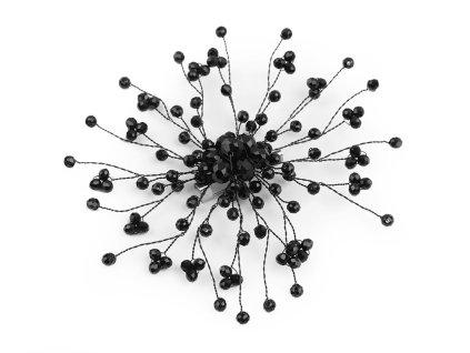 Brož se skleněnými broušenými korálky Hand made (Balení 1 ks, Varianta 1 crystal stříbrná)