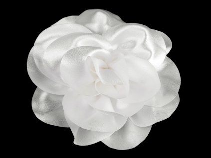 Brož / ozdoba do vlasů saténový květ Ø14,5 cm (Balení 1 ks, Varianta 1 bílá)